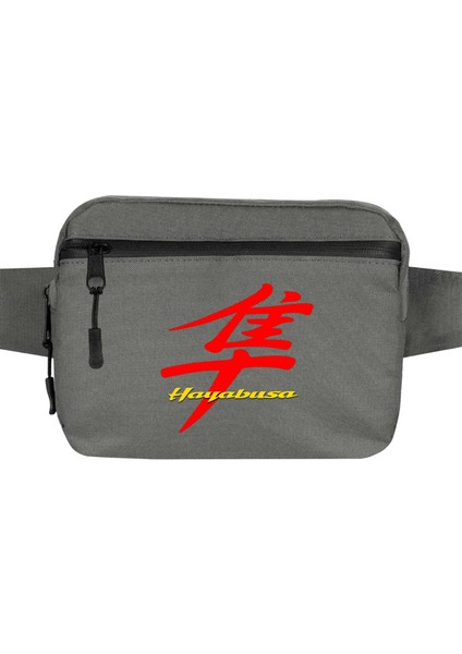 Hayabusa Logo Bel Çantası Fermuarlı Gri Renk
