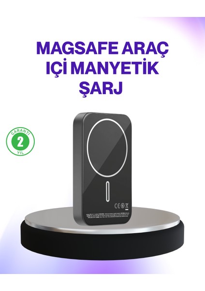 Mıknatıslı Magsafe Uyumlu Araç Tutucu Kablosuz Şarj Destekli