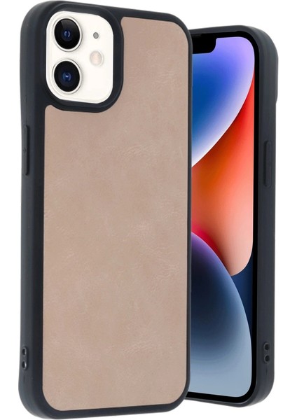 Iphone 11 Kılıf Aras Deri Kapak - Pudra