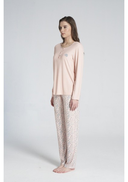 Gd Goldoremi 1718 Kadın Düğmeli Uzun Kollu Pijama Takımı modelleri