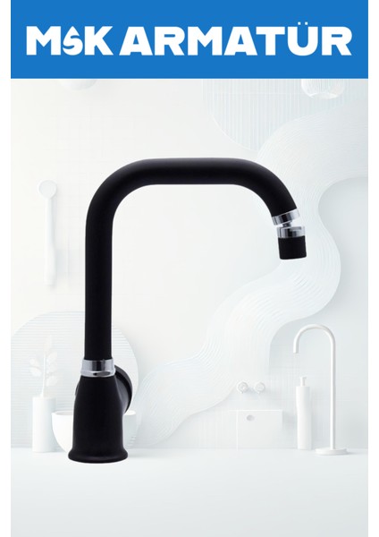 Siyah Krom Armut Köşe Oynar Başlıklı Eviye Bataryası Çeşmesi fiyatları