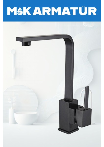 Siyah Kare Lüx Eviye Bataryası Çeşmesi fiyatları