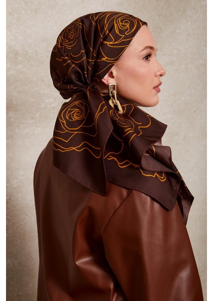Acı Kahve Levidor Twill Ipek Eşarp 41