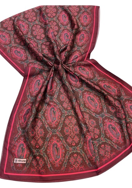 Mürdüm Siyane Scarf Şal Desen Etnik Şal