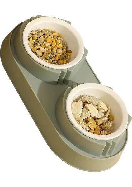 Çift Bölmeli Kedi Köpek Mama Kabı – Pratik ve Dayanıklı Mama Kabı