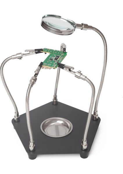 Üçüncü El Lehimleme, Lehim Için Büyüteçli Platin Tutucu, Model Yapımı Aksesuarı, 4 Kol, Yardımcı El Işi, Takı, Hobi Atölyesi Için