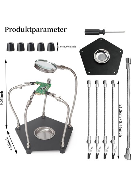 Üçüncü El Lehimleme, Lehim Için Büyüteçli Platin Tutucu, Model Yapımı Aksesuarı, 4 Kol, Yardımcı El Işi, Takı, Hobi Atölyesi Için fiyatları