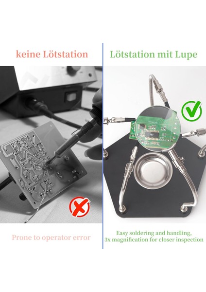 Üçüncü El Lehimleme, Lehim Için Büyüteçli Platin Tutucu, Model Yapımı Aksesuarı, 4 Kol, Yardımcı El Işi, Takı, Hobi Atölyesi Için indirimleri