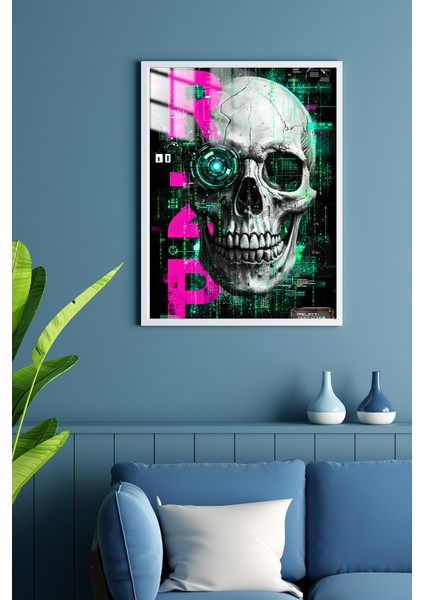Ghost In The Code Tasarım Çerçeveli Metal Poster Tablo fiyatları