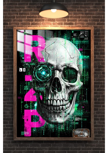 Ghost In The Code Tasarım Çerçeveli Metal Poster Tablo fırsatları