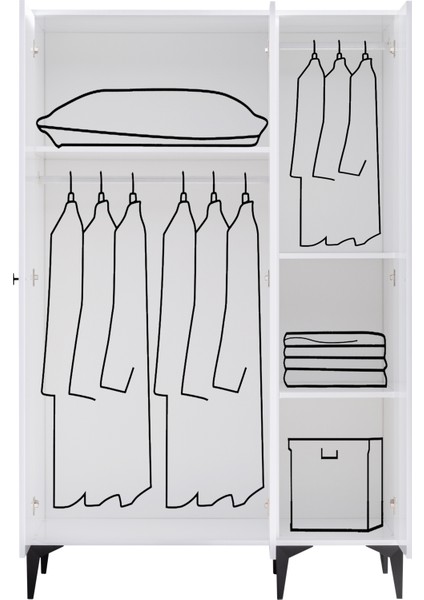 White 3 Kapaklı Genç Odası Takımı