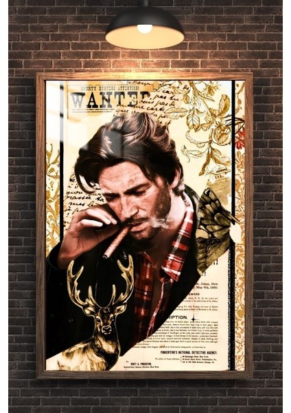 Arthur Morgan Tasarım Çerçeveli Metal Poster Tablo