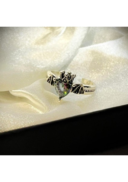 Kalp Taşlı Ayarlanabilir Pinterest Yüzük
