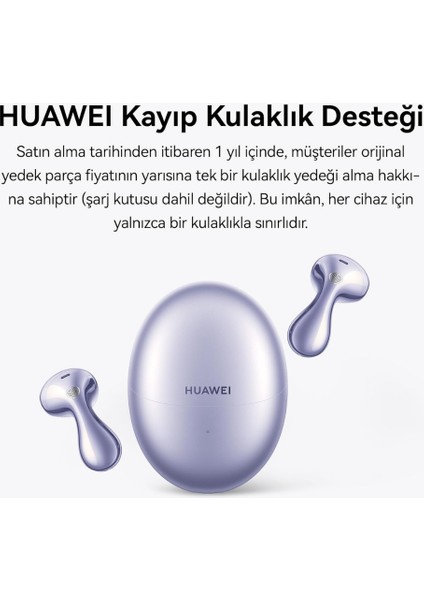 Huaweı Freebuds 6 ,bluetooth ,aktif Gürültü Engelleme, 36 Saat Batarya Ömrü, IP54 Suya Dayanıklılık, Mor fiyatları