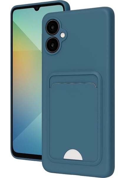 Samsung Galaxy A06 Kılıf Kelvin Kartvizitli Silikon - Mavi