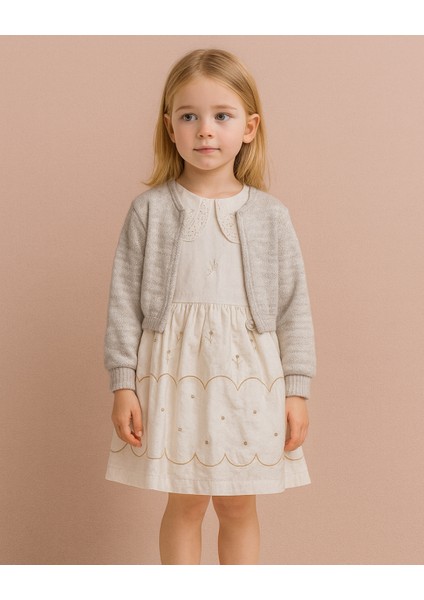 Kız Çocuk Hırkalı Yakalı Elbise