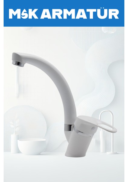 Beyaz Krom Mix Eviye Bataryası Çeşmesi fiyatları