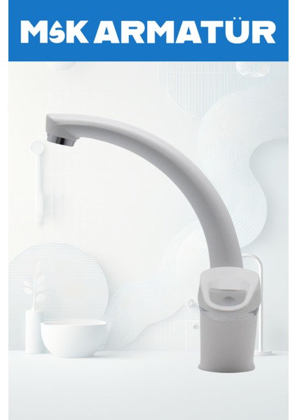 Beyaz Krom Mix Eviye Bataryası Çeşmesi modelleri