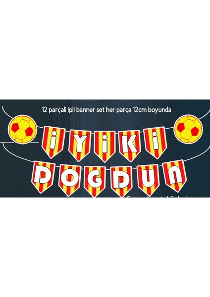 Taraftar Futbol Set 32 Parça Futbol Sarı Kırmızı Doğum Günü Seti Banner Pasta Kürdanı Cupcake Süsü Seti fiyatları