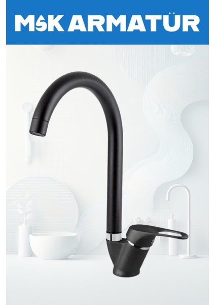 Siyah Krom Baston Eviye Bataryası Çeşmesi fiyatları