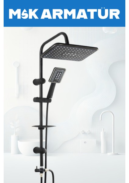 Siyah Krom Baston Eviye Lavabo Banyo Bataryası Lüx 3 Lü Set fiyatları