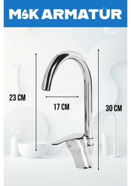 Baston Borulu Modern Krom Kaplama Çift Fonksiyonlu Mutfak Eviye Bataryası fiyatları