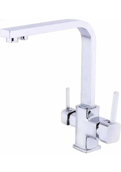 Kare Borulu Arıtmalı Mutfak Bataryası Krom