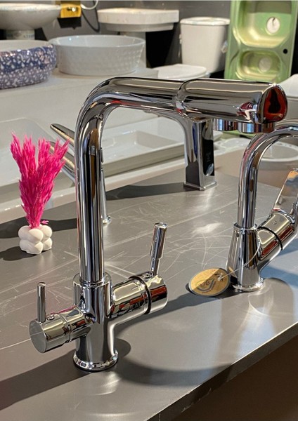 Krom 3 Yollu Arıtmalı Batarya Pirinç Garantili Arıtmalı Mutfak Musluğu fiyatları
