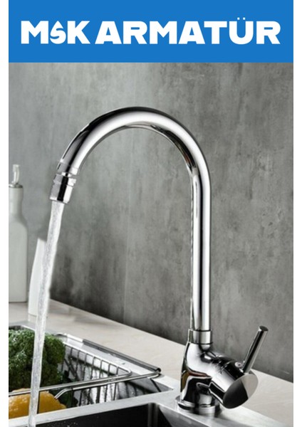 Krom Armut Baston Mafsallı Eviye Bataryası Çeşmesi