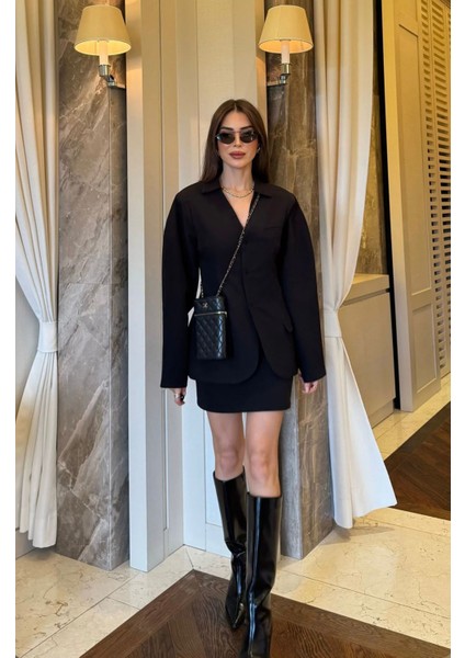 Ters Dikiş Düğme Detay Dik Ceket V Yaka Tasarım Pinterest Muadil Business Premium Kalite Muadil Şık Bluz Ceket Mini Etek Ikili Takım fiyatları