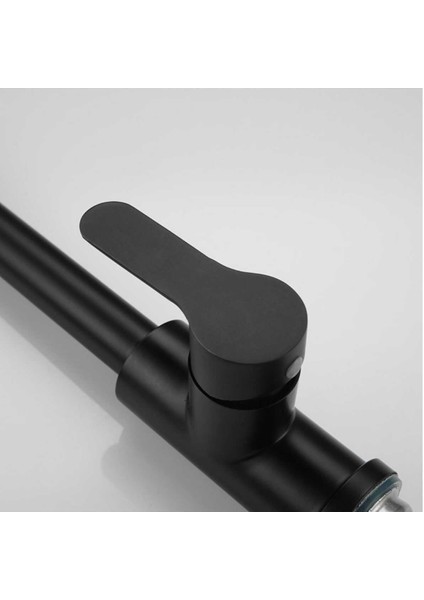 Siyah Spiralli Mutfak Evye Bataryası Çift Modlu Tasaruf Fonksiyonlu Mat Siyah Uzatmalı Eviye Musluk