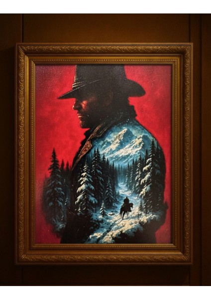 Rdr Western – Kışlı Orman Yolcusu Temalı Duvar Tablosu (Çerçeveli)