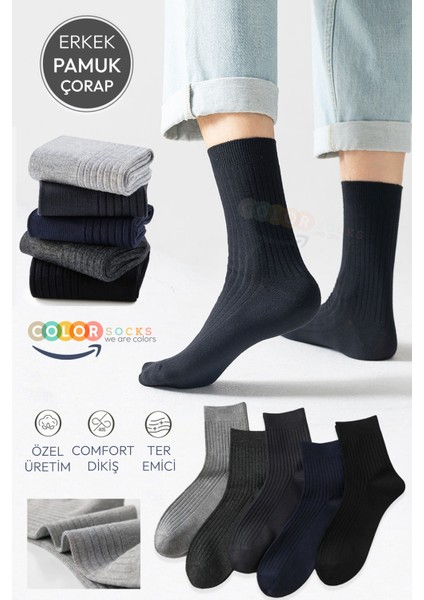 5 Çift Erkek Çorap Basic Fitilli Pamuk Soket (Yazlık Çorap) modelleri