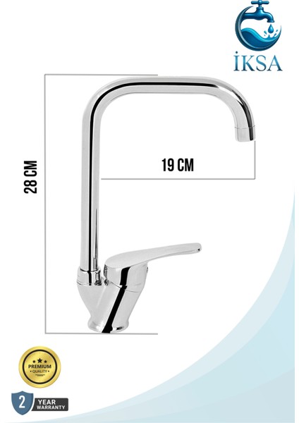 Köşe Borulu Mutfak Evye Musluğu Bataryası Çeşmesi Çift Su Girişli fiyatları