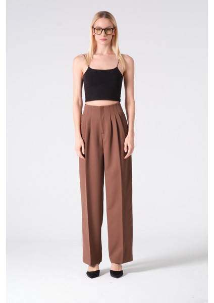 Üç Pile Yüksek Bel Palazzo Pantolon fırsatları