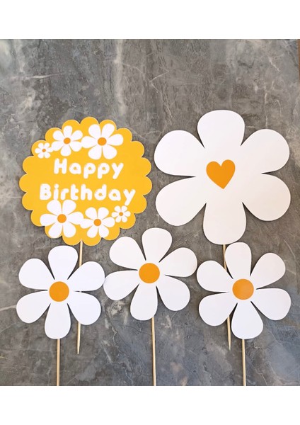 32 Parça Papatya Konsept Dev Set Konuşma Balonu Süsü Banner Pasta Kürdanı Cupcake Süsü fiyatları