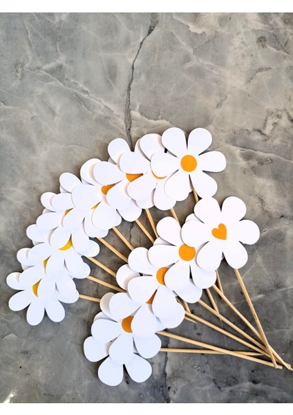 32 Parça Papatya Konsept Dev Set Konuşma Balonu Süsü Banner Pasta Kürdanı Cupcake Süsü fırsatları