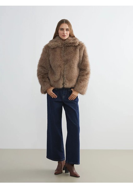 Lcwaıkıkı Classic Kahverengi Gömlek Yaka Kadın Kürk Mont fiyatları