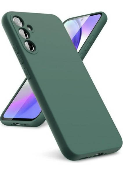 Samsung Galaxy A06 Uyumlu Silikon Kılıf - Pastel Renk Tonu Kamera Korumalı Esnek Kapak - Yeşil