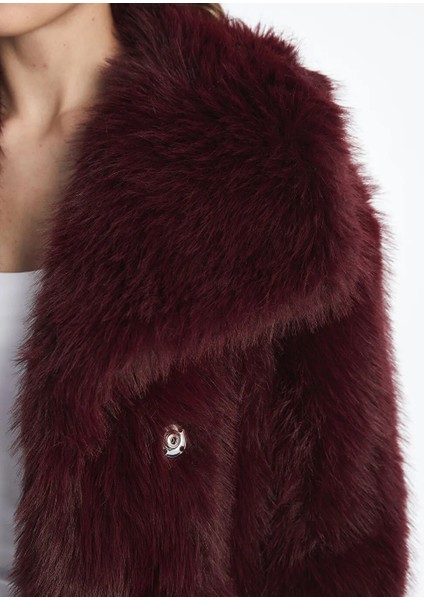 Xsıde Bordo Ceket Yaka Kadın Kürk Mont modelleri