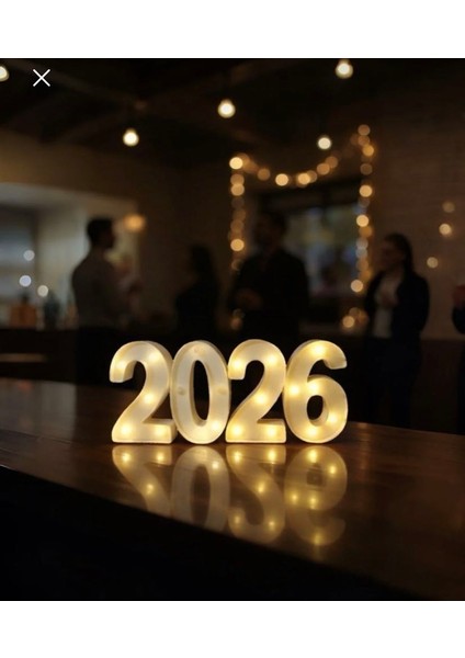 Yılbaşı 2026 Işıklı Rakam Masa Üstü 16 cm fiyatları