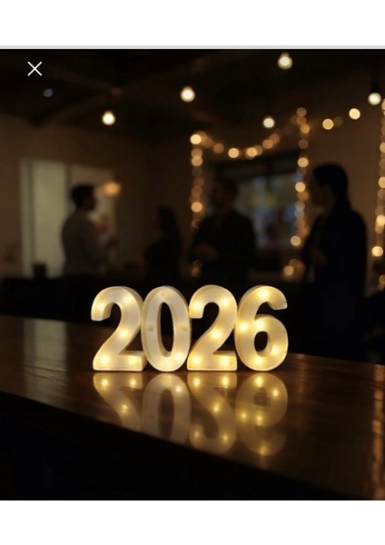 Yılbaşı 2026 Işıklı Rakam Masa Üstü 16 cm modelleri
