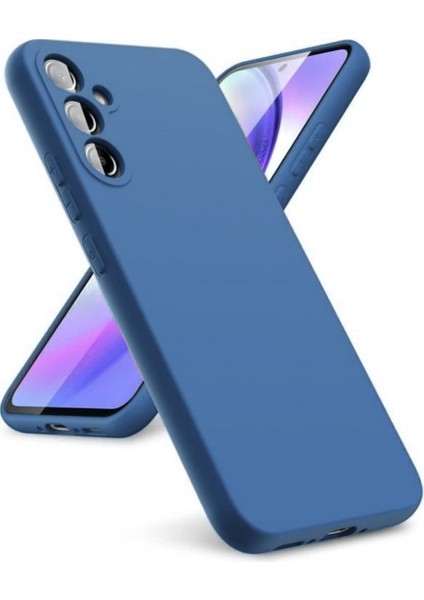 Samsung Galaxy A06 Uyumlu Silikon Kılıf - Pastel Renk Tonu Kamera Korumalı Esnek Kapak - Lacivert