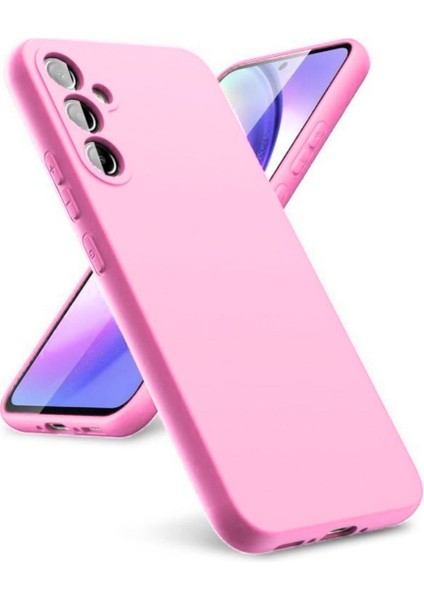 Samsung Galaxy A26 Uyumlu Silikon Kılıf - Pastel Renk Tonu Kamera Korumalı Esnek Kapak - Pembe