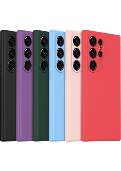 Samsung Galaxy S22 Ultra Uyumlu Silikon Kılıf - Pastel Renk Tonu Kamera Korumalı Esnek Kapak - Bordo indirimleri