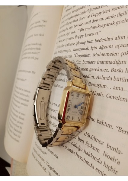 Kadın Kol Saati Vintage Gold Gümüş Kasa- Oval Model- Gold Gümüş Çelik Kordon TT0054