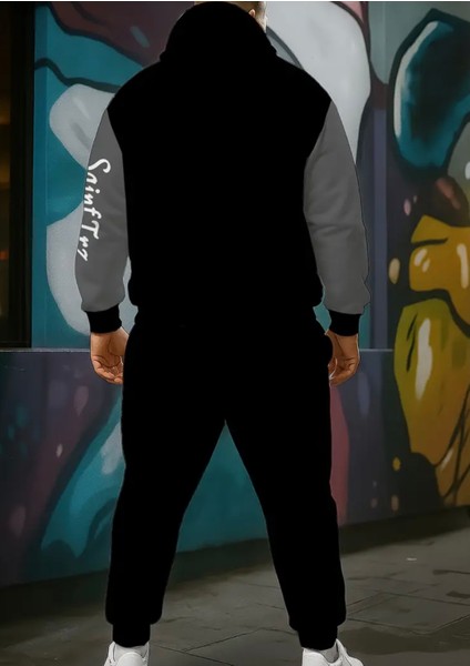 Büyük Beden Özel Tasarım Kapüşonlu Moments Pusula Baskılı %100 Pamuk Luxury Erkek Eşofman Takımı fiyatları