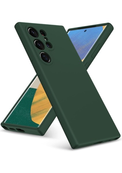 Samsung Galaxy S22 Ultra Uyumlu Silikon Kılıf - Pastel Renk Tonu Kamera Korumalı Esnek Kapak - Yeşil