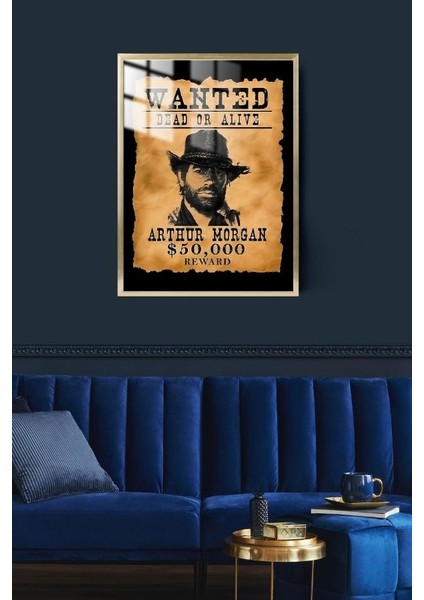 Arthur Morgan Wanted Tasarım Çerçeveli Metal Poster Tablo