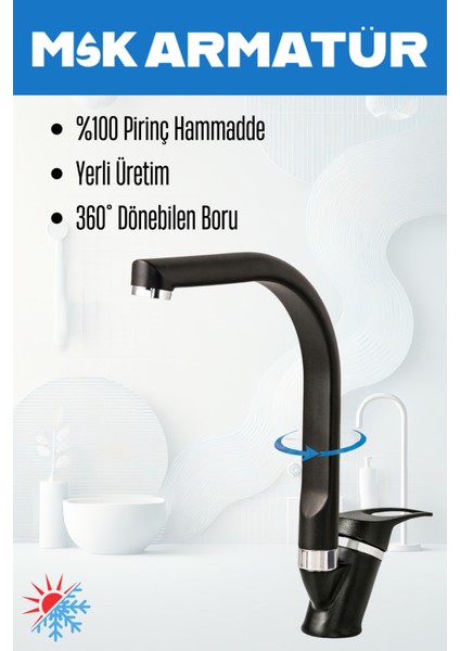 Siyah Krom Armut Balıksırtı Oynar Başlıklı Eviye Bataryası Çeşmesi fiyatları